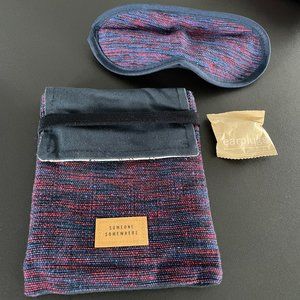 SOMEONE SOMEWHERE Delta Airline Premium Amenity Toiletry Kit Pouch With Eye Mask
